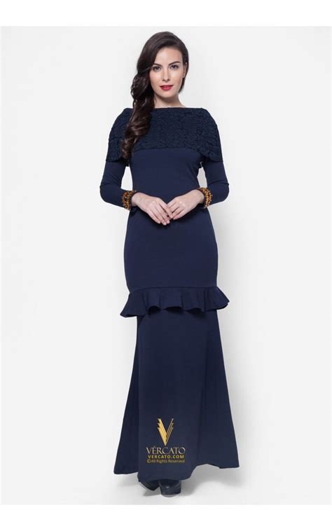 Free delivery above rm50 ✓ cash on delivery ✓ 30 days free return. Baju Kurung Moden Lace - Vercato Amelia in Navy Blue ...