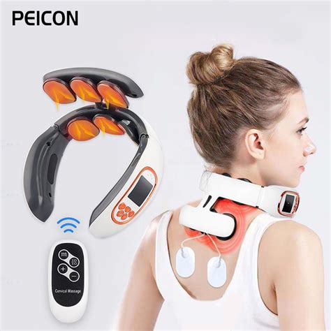 6 Heads Electric Neck And Back Pulse Massager With Heat Pain Relief