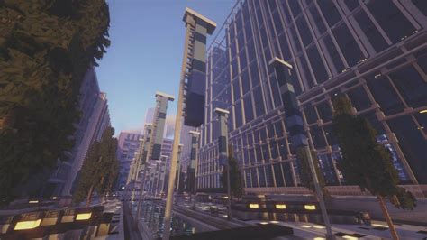 Realistic Modern City Plaza Lots Of Buildings Minecraft Map