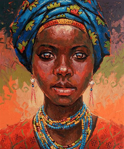 Black Women Art — Portrait By Nasser Zadeh South Africa African