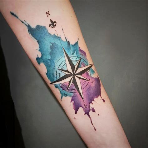 Watercolor Compass Rose By Mancarot Ltw Tattoo Barcelona R Tattoos