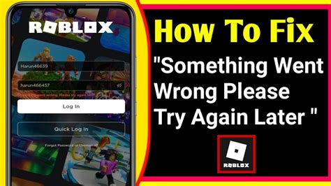 Fix Roblox Login Problem Roblox Something Went Wrong Please Try