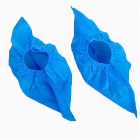 Blue Non Woven Biodegradable Disposable Medical Surgical Shoe Covers At