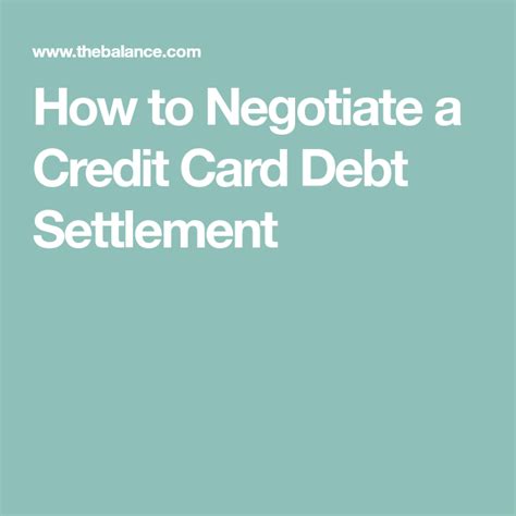 How does debt settlement work? How to Negotiate a Credit Card Debt Settlement (With ...