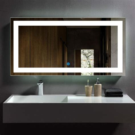 48 X 24 In Horizontal Led Bathroom Silvered Mirror With