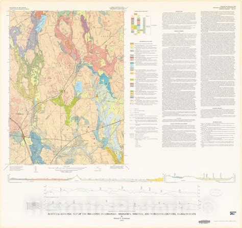 Map Surficial Geologic Map Of The Holliston Quadrangle Middlesex