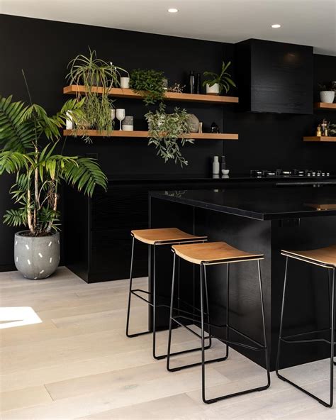How Stunning Is This All Black Kitchen By Emaarchitectsnz