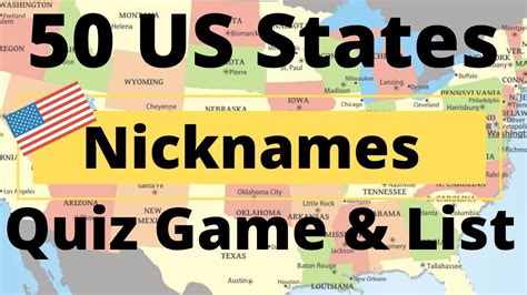 50 Us States Nicknames Quiz Game And List Geography For Kids And Adults