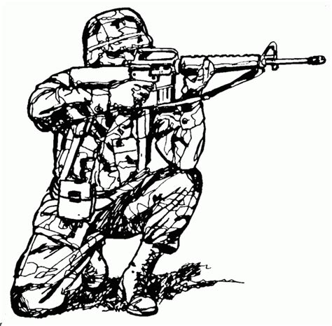 Army Man With Gun Coloring Pages