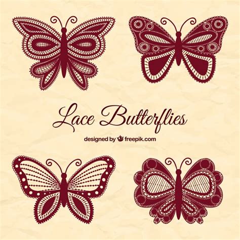 Free Vector | Lace butterfly collection
