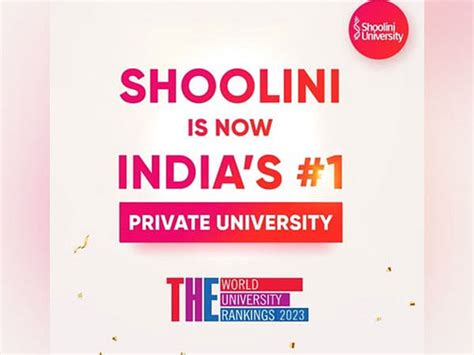 The World Rankings 2023 Shoolini University Ranked No1 Private
