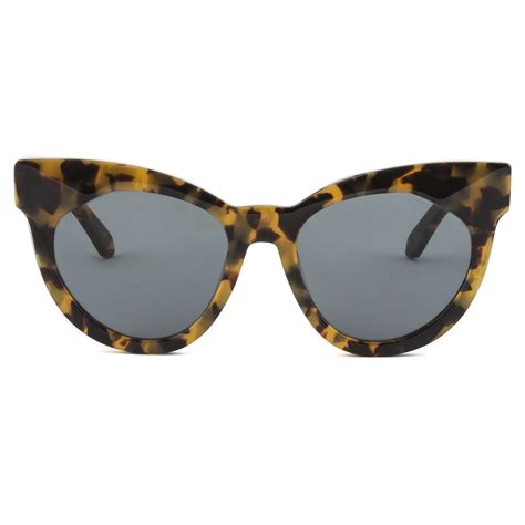 Karen Walker Starburst Cat Eye Womens Sunglasses Crazy Tortoise Brown