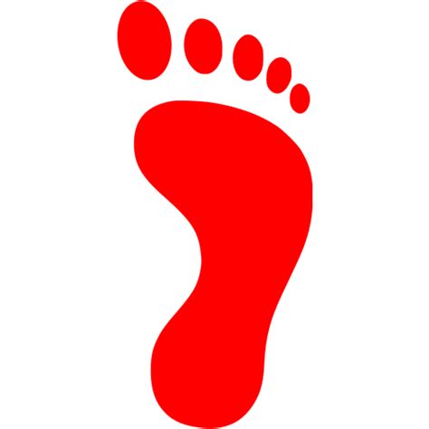 Red Right Footprint Icon Free Red Footprint Icons