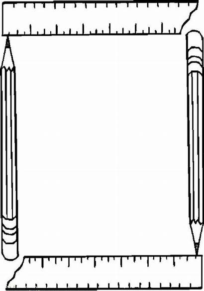 Coloring Frame Pages Clipart Rulers Pencil Cliparts