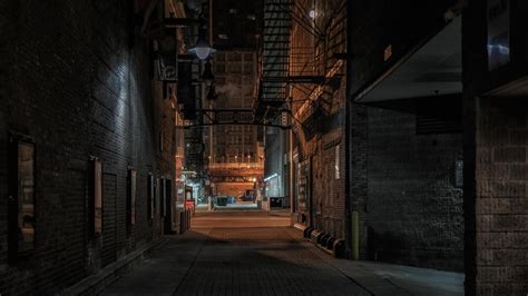 Alley At Night Chicago Wallpaper Backiee