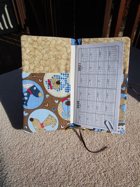 Fabric Covered Pocket Calendar Refillable 2020 Planner Organizer