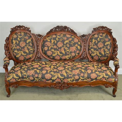 rococo revival fine carved rosewood sofa chairish