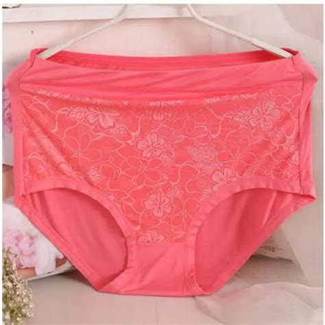 5pslot 2019 Women Extra Large Sexy Briefs High Waist Lingerie Panties Comfortable Close Skin