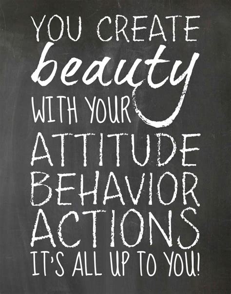 You Create Beauty With Your Attitude Behavior And Actions Printable