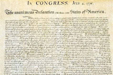 Declaration Of Independence 4th July 1776 Close Up — Stock Photo