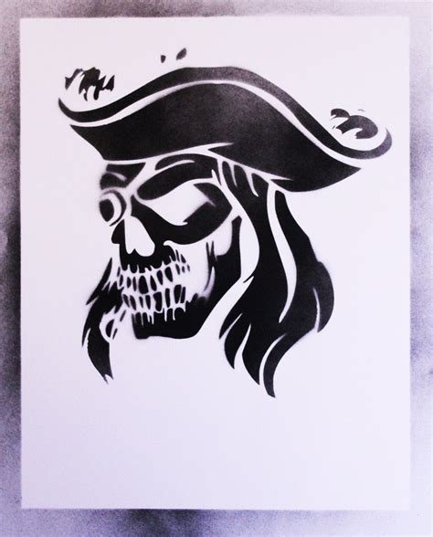 Stencil Time Skull Pirate St018 By Stenciltimeshop On Etsy