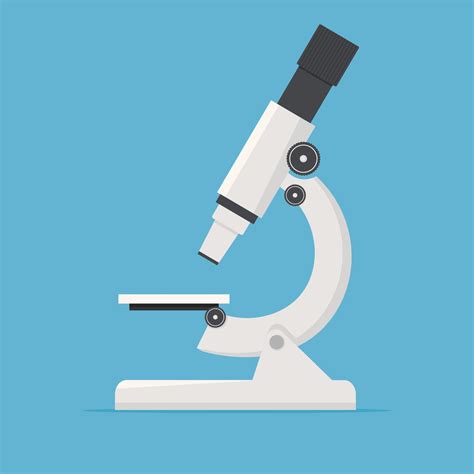 Modern Microscope Isolated On Blue Background Vector Illustration In