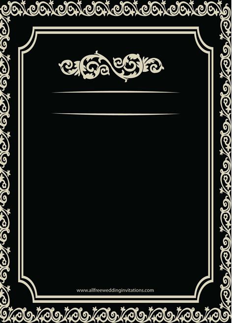 Black Wedding Invitation Template Great If Log Book Efecto