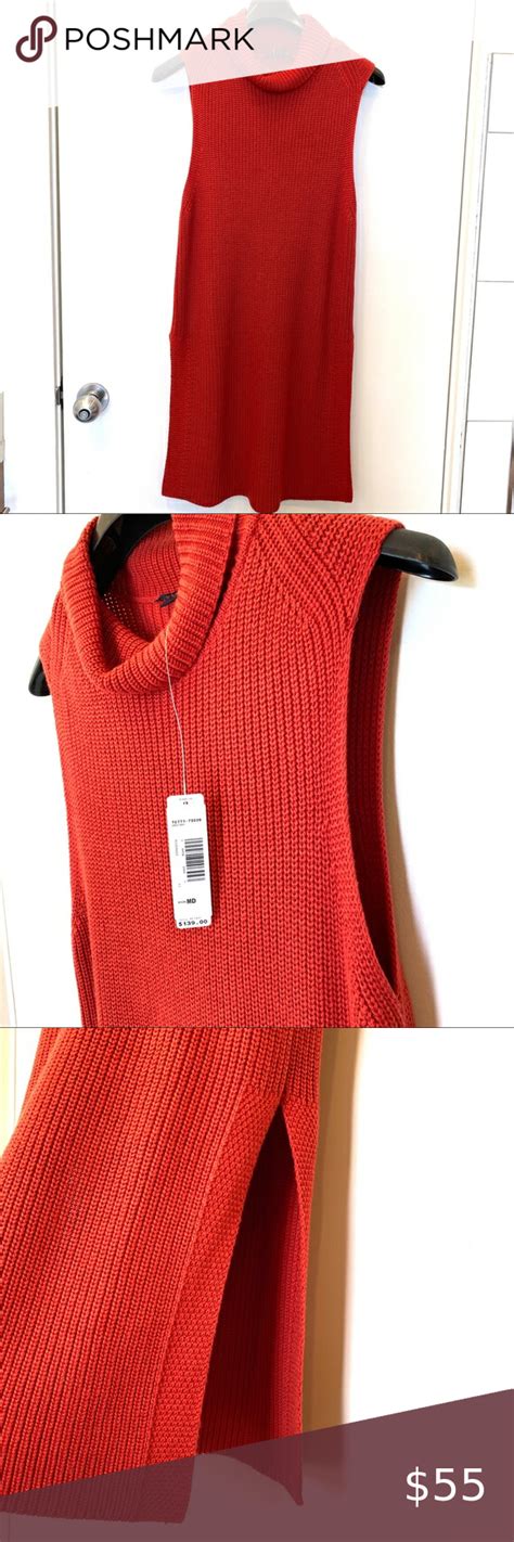Pendleton Nwt Mock Tunic Red Sleeveless Sweater Sleeveless Sweater