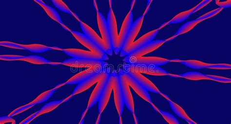 Abstract Alien Illustration Design Red Blue Dark Colors Twirl Star