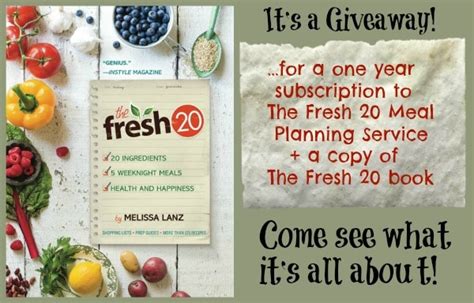 The Fresh 20 Meal Planning Service And Cookbook