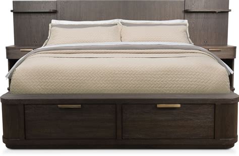 Value city furniture encourages customers to reclaim their sleep by visiting their local store and discovering the mattresses available in the dream mattress studio. Malibu King Low Wall Storage Bed - Umber | Value City ...