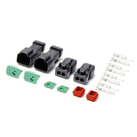 Set 2 Deutsch Dtp 2 Pin Waterproof Connector Kit With 12 14 Gauge Solid