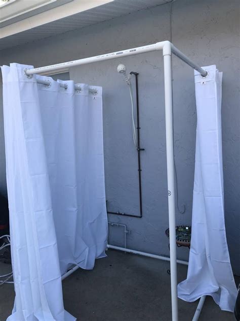 Outdoor Shower Frame Pvc Outdoor Shower Portable Shower Etsy Outdoor Shower Enclosure