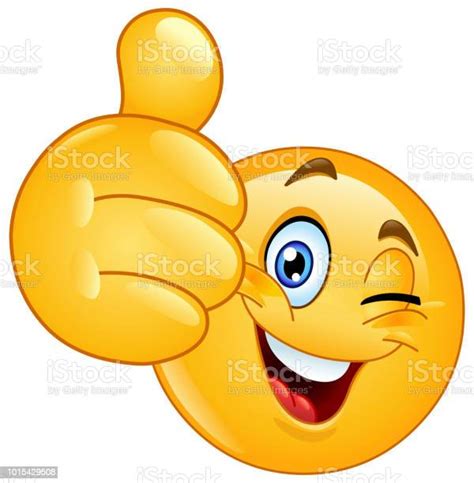 Thumb Up Winking Emoticon Stock Illustration Download Image Now Istock