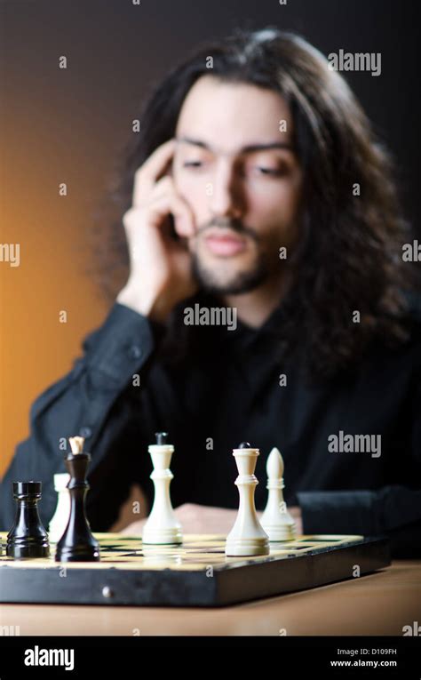 Chess Player Playing His Game Stock Photo Alamy