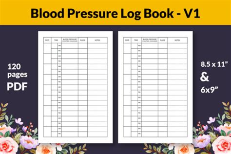 Blood Pressure Log Book Kdp Interior Graphic By Kingpublisher
