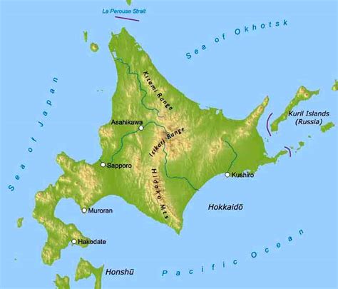 Discussion about the geography of japan including the different landforms and water forms that can be found in the area. Map of Hokkaido City Pictures | Map of Japan Cities