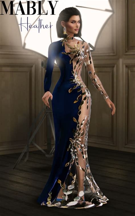 Heather Gown At Mably Store Sims 4 Updates