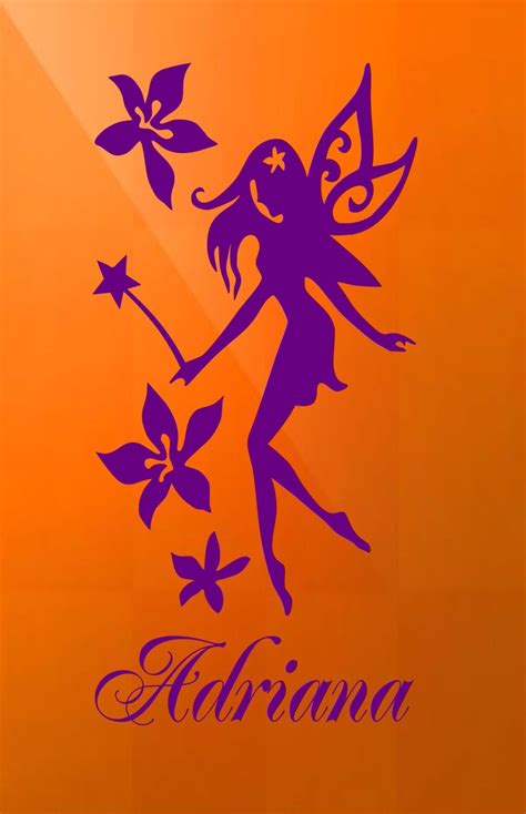 Personalised Fairy Flower Vinyl Wall Sticker Any Name Bedrooms Kids Art