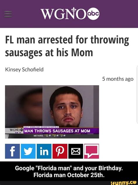 FL Man Arrested For Throwing Sausages At His Mom 5 Months Ago HDMIEE