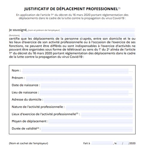 Covid19 Attestation Employeur Pour Les Déplacements Des Agents De