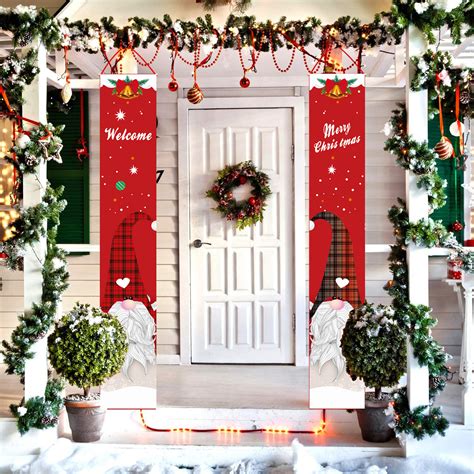 Christmas Porch Banner Christmas Decorations Outdoor Indoor Welcome