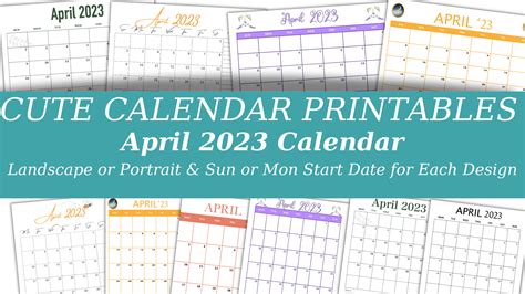 Fun And Cute April 2023 Calendar Printable Free — Printablesbuzz