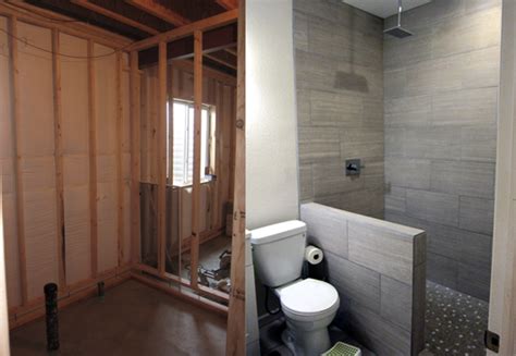 How To Finish A Basement Bathroom Before And After Pictures