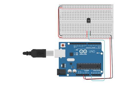 Circuit Design Temperature Sensor Using Arduino Tinkercad