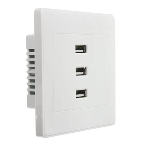 Usb 3 Port Wall Socket Charger Power Receptacle Outlet Plate Panel