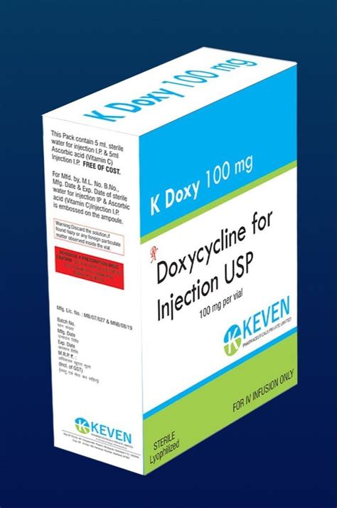 Doxycycline 100mg Injection At Rs 1500vial Pharmaceutical Injection