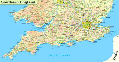 Map Of Southern England Englandrt