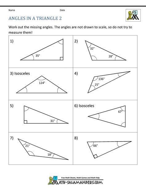 Area and perimeters, classification of angles, and plotting on coordinate grids are also covered. Sum Of Interior Angles A Triangle Worksheet Pdf ...