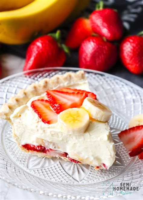 Strawberry Banana Pudding Pie Semi Homemade Recipes